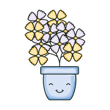 Seramik pot Kawaii karakter çiçekler Bahçe