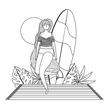 Yaz mayo tasarımı ile kız