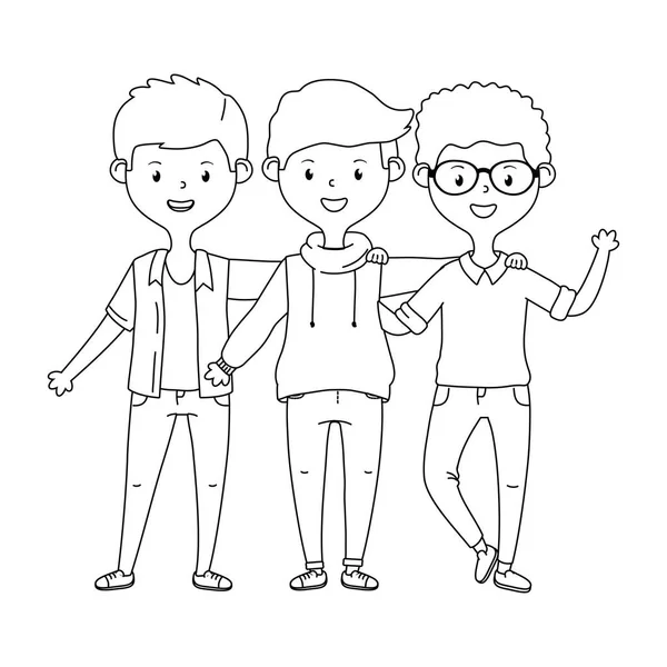 Adolescents amis design illustration vectorielle — Image vectorielle