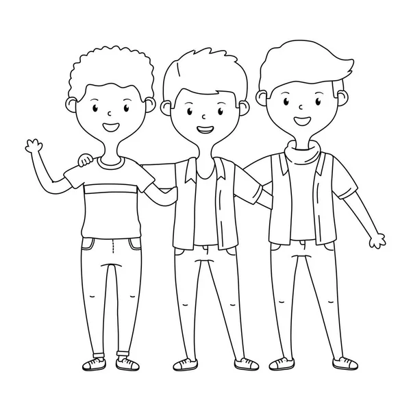 Adolescents amis design illustration vectorielle — Image vectorielle