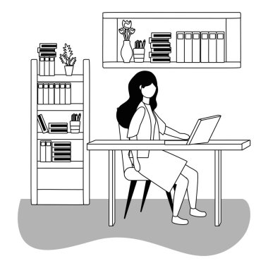 İş kadını avatar karikatür tasarım vector Illustrator