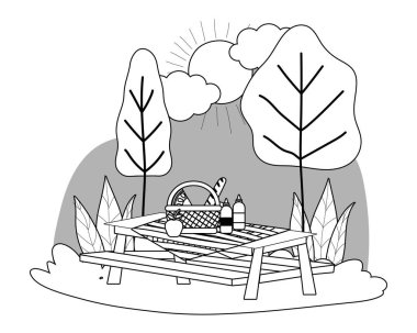 İzole piknik tablosu tasarımı