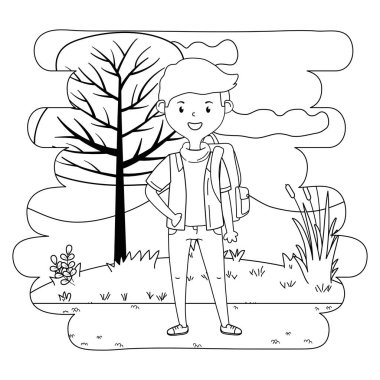 Okul tasarım çocuk karikatür