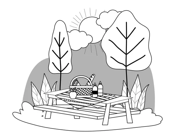 Изолированный стол для пикника — стоковый вектор
