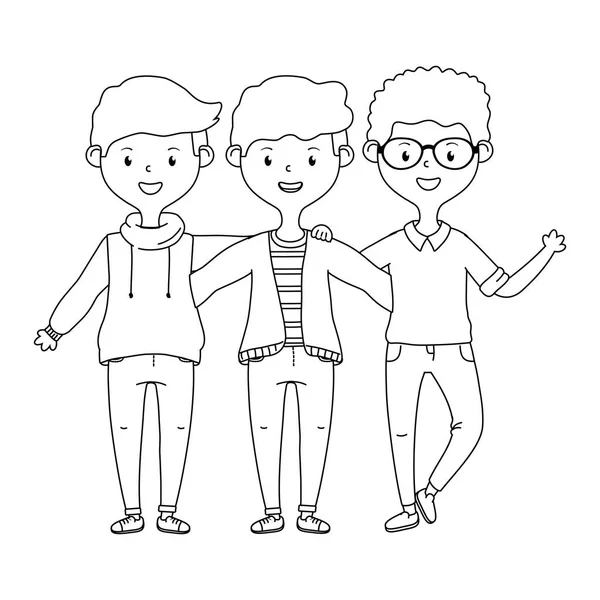 Amigos adolescentes diseño vector ilustración — Vector de stock