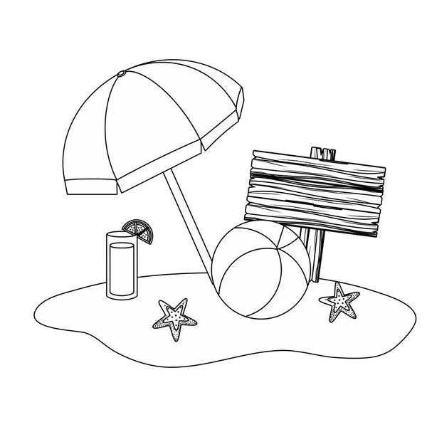 Разработка иконок для летнего отдыха — стоковый вектор