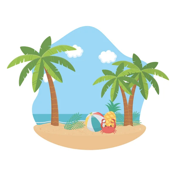 Summer and vacation icon set design — Stock Vector