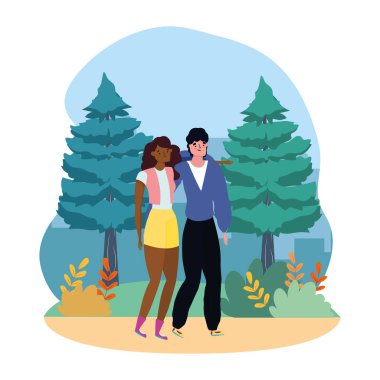 Kadın ve erkek karikatür tasarım çift