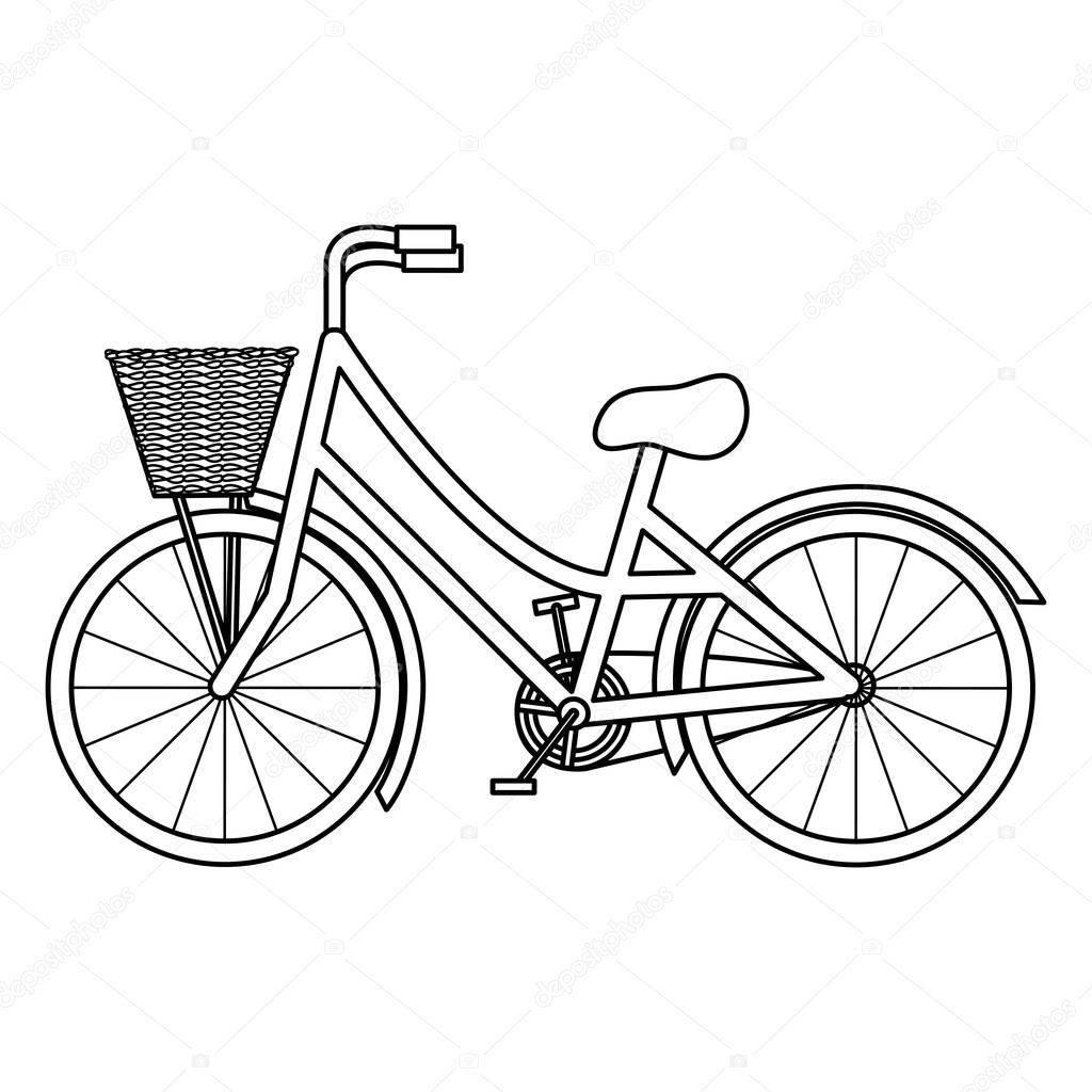retro bicycle with basket icon