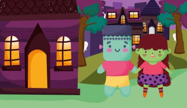 kostüm halloween görüntü ile çocuklar