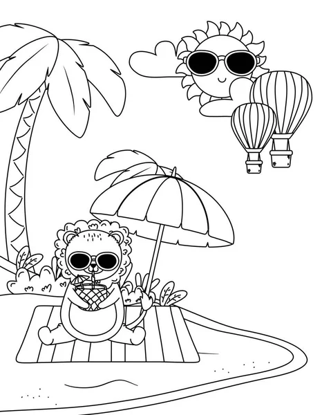 Vacaciones de verano relajarse ilustración vector de dibujos animados — Vector de stock