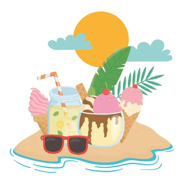 Set icône été et vacances design — Image vectorielle