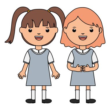 sevimli küçük öğrenciler kız karakter