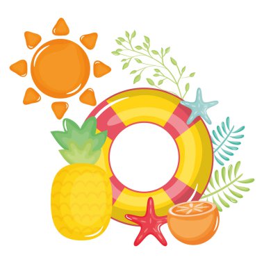 Güneş yaz ile yüzer cankurtaran