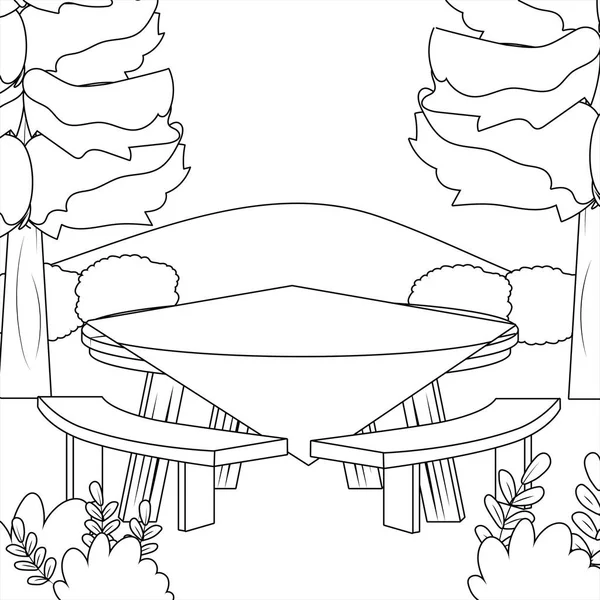 Isolierter Tisch im Walddesign — Stockvektor