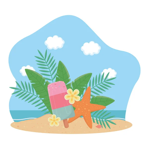 Design de conjunto de ícones de verão, ilustração vetorial — Vetor de Stock