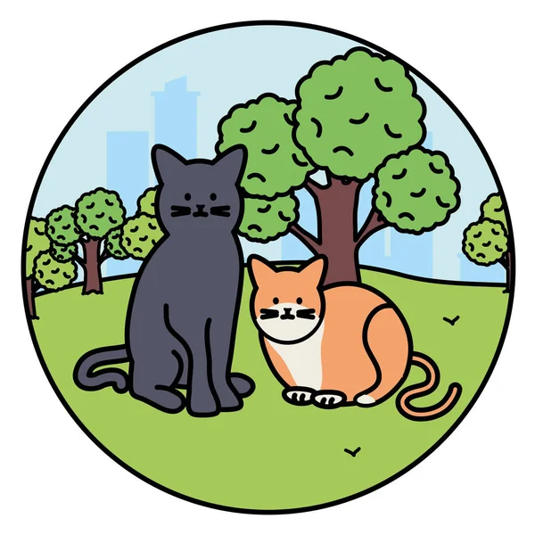 Симпатичные кошки-талисманы парка — стоковый вектор
