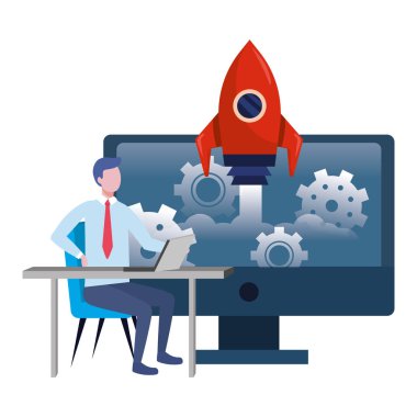 İş adamı avatar karikatür tasarım vector Illustrator