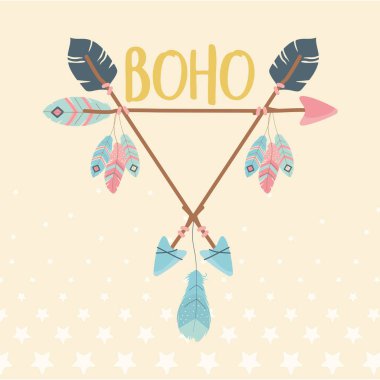 arrows with feathers decoration boho style