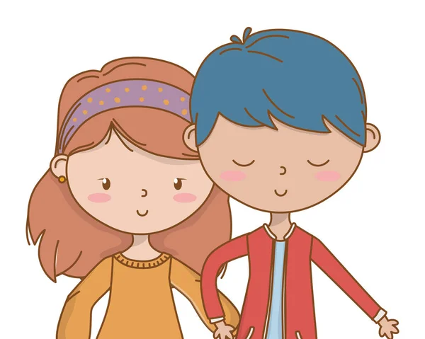 Teenager boy and girl cartoon design — Stock Vector