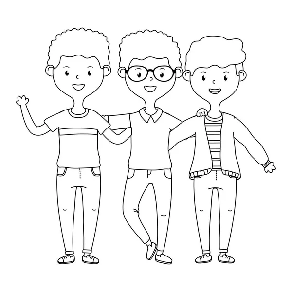 Teenage friends disegno vettoriale illustrazione — Vettoriale Stock