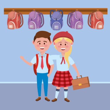 Oğlan ve kız okul tasarımı.