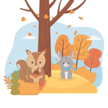 Şirin hayvan yaprakları Merhaba sonbahar