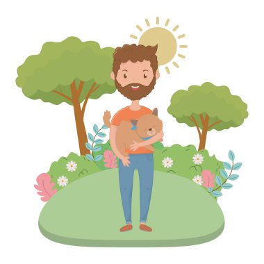 Kedi karikatür tasarımı ile çocuk