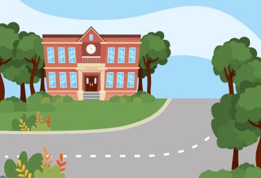 Okul bina tasarım vector Illustrator