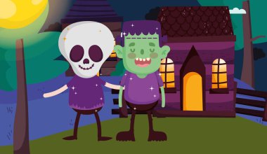 kostüm halloween görüntü ile çocuklar