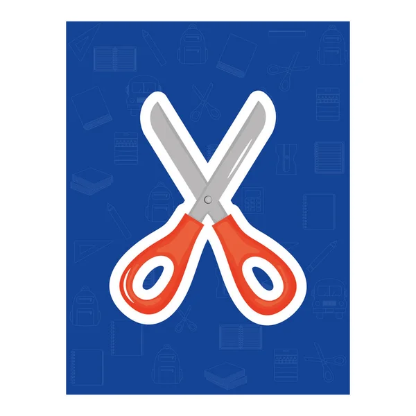 Scissor school supply isolated icon — Stock Vector