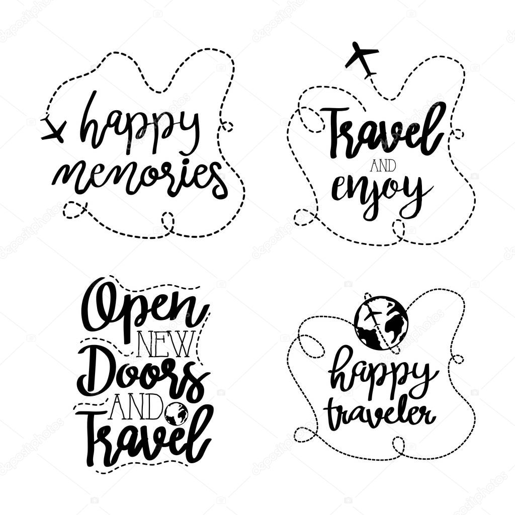 travel adventure set of calligraphy messsages font