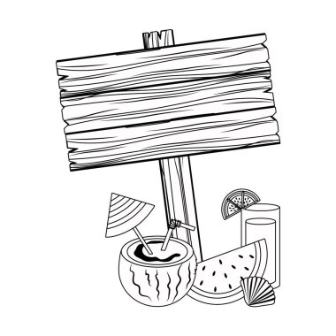 Yaz ve tatil simgesi set tasarım