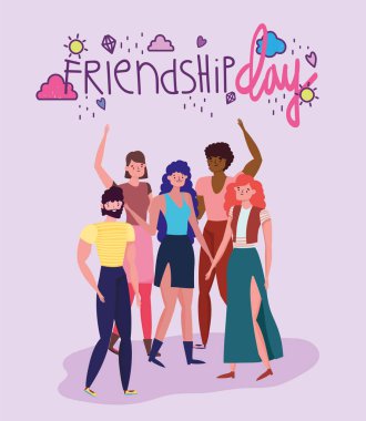 İnsanlar dostluk günü tasarımını kutluyor