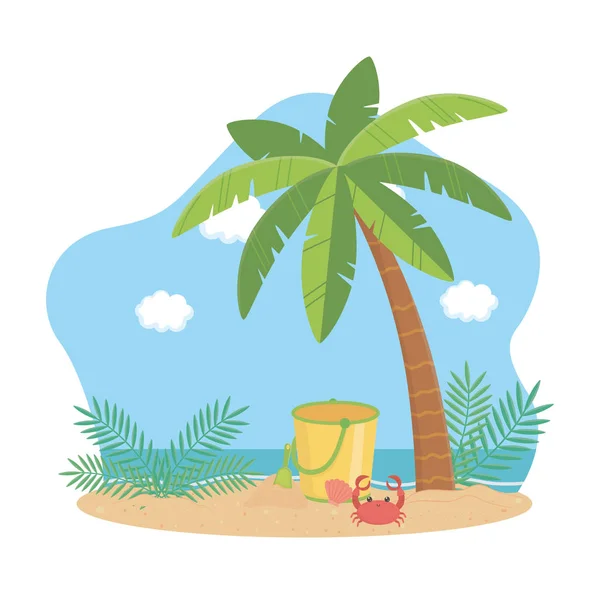 Summer and vacation icon set design — Stock Vector