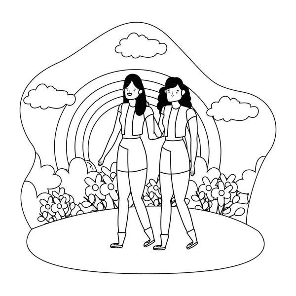 Donne isolate vettore disegno vettore illustrazione — Vettoriale Stock