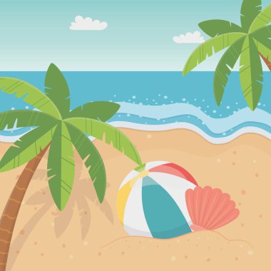 Yaz sezonu tasarım palmiye ağacı