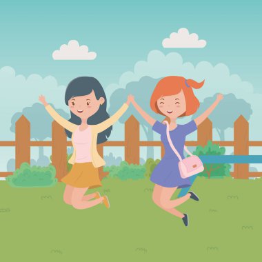 Genç kız karikatür tasarım vektör çizme