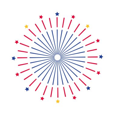 İzole edilmiş havai fişek sembolü tasarım vektörü çizimi