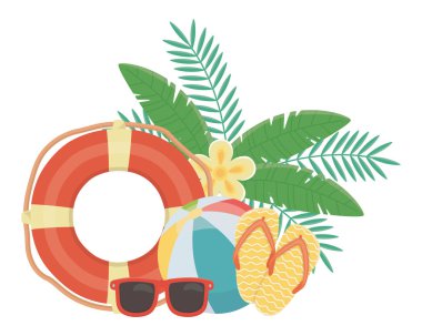 Yaz simge seti tasarım vektör illüstrasyon