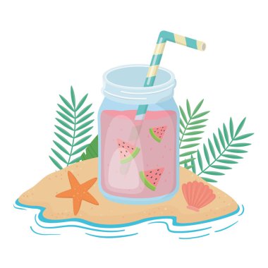 Karpuz suyu içecek tasarım vektör illüstrasyon