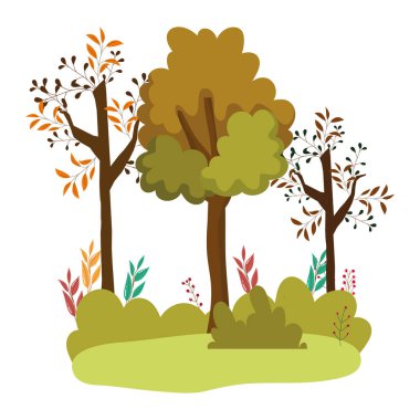 Soyut ve sonbahar mevsimi ağaçları tasarımı