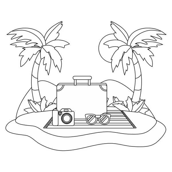 Yaz ve tatil simgesi set tasarım — Stok Vektör