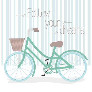 Sepet ikonlu retro bisiklet