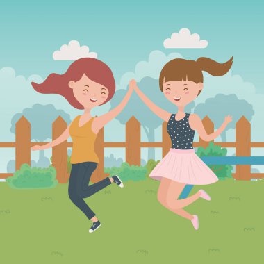 Genç kız karikatür tasarım vektör çizme