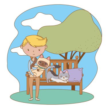 Kedili çocuk çizgi film tasarımı