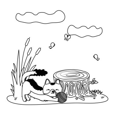 Kedi karikatür tasarım vector Illustrator