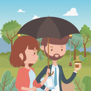 Kadın ve erkek karikatür tasarım çift