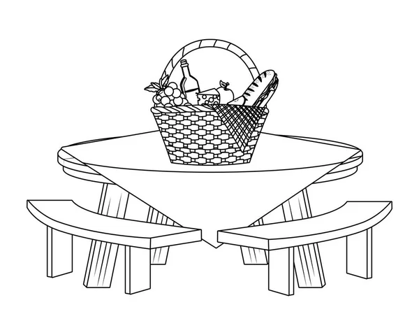 Ilustrador de vectores de diseño de cesta de picnic aislado — Vector de stock