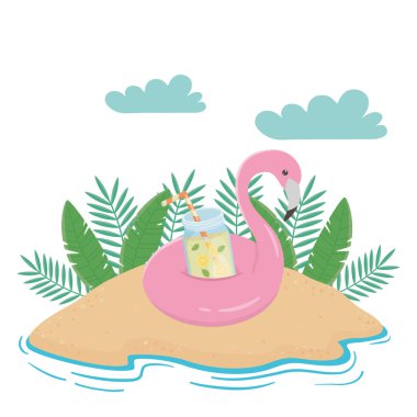 Yaz ve tatil simgesi set tasarım